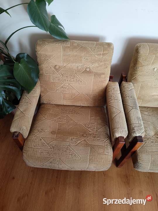 Fotel klubowy PRL do odświeżenia renowacji 2 Antyki, Sztuka, Kolekcje Toruń sprzedam