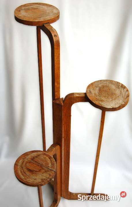 Kwietnik drewniany stojący art deco Lublin