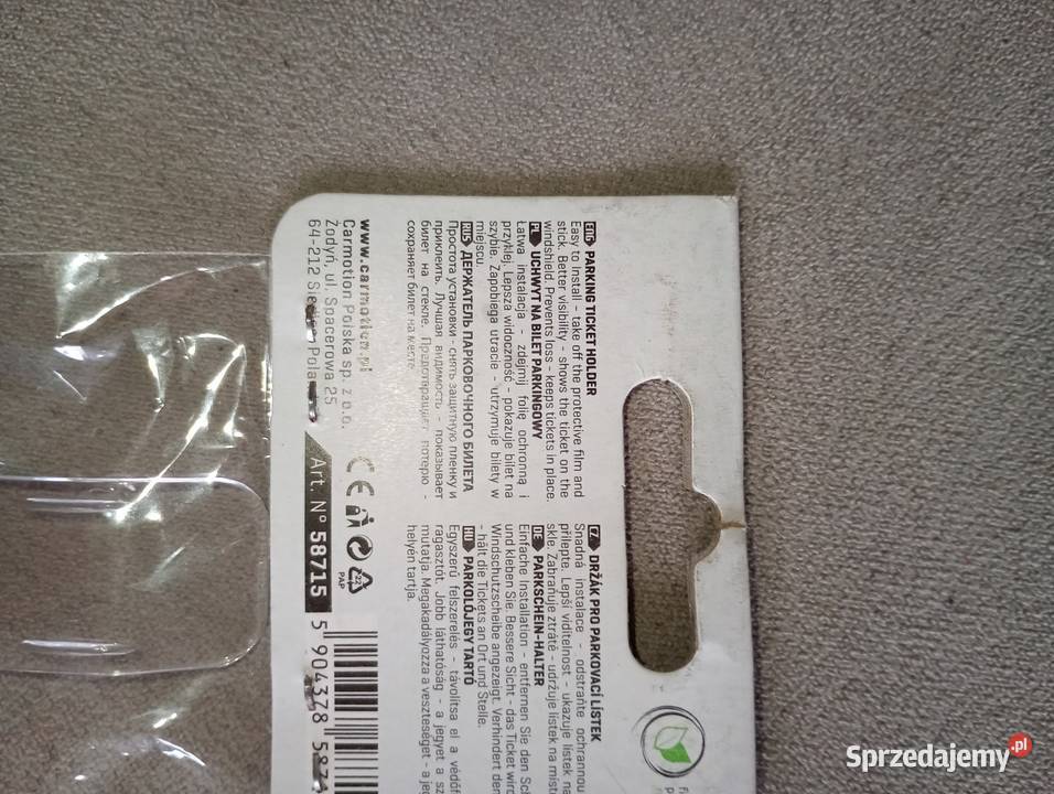 uchwyt na bilet parkingowy Szczecin