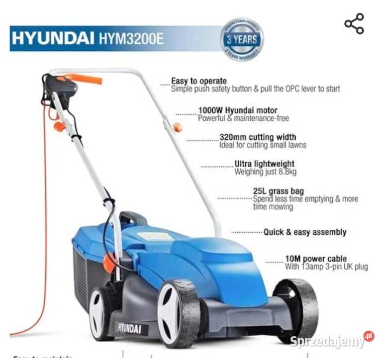 Kosiarka elektryczna Hyundai Bochnia sprzedam