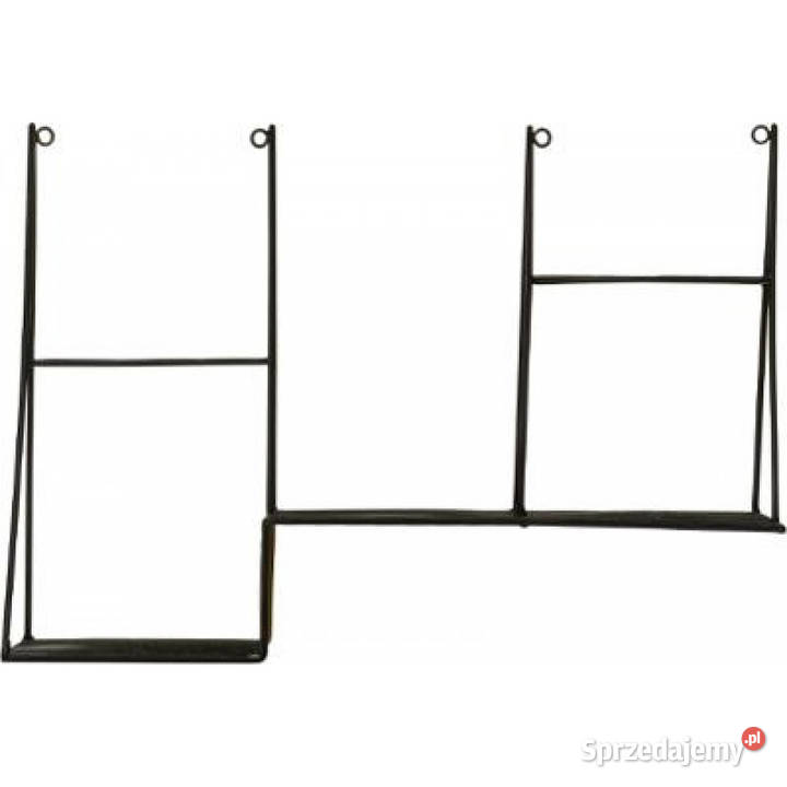 Półka ścienna metalowa czarna 50 4 poziomy Kanie