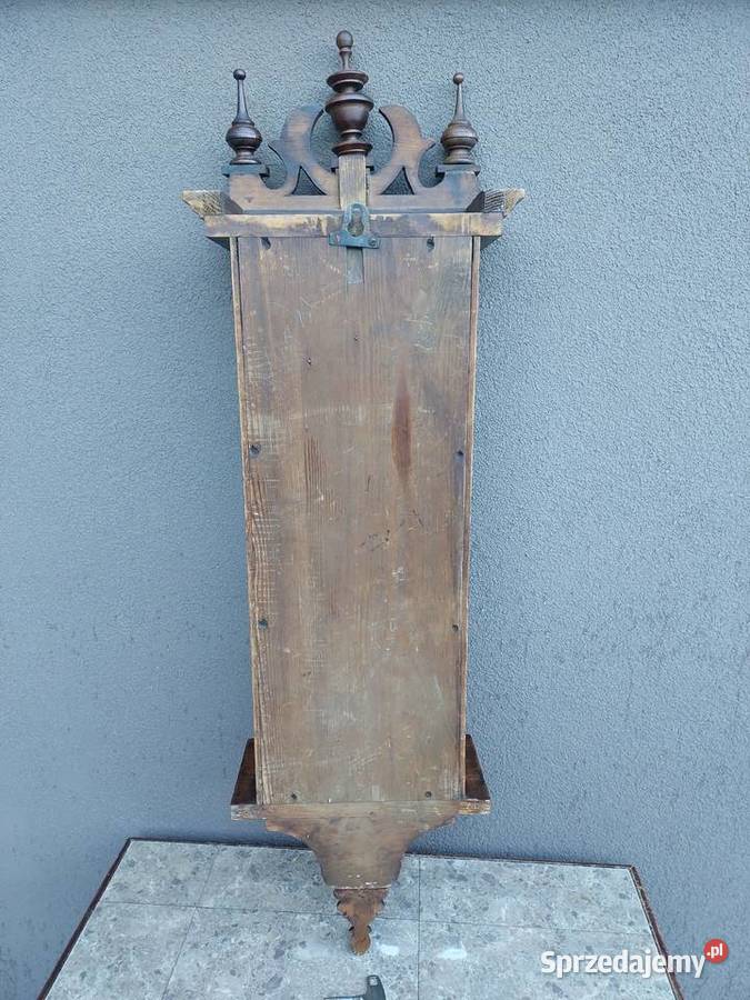 Stary zegar ścienny XIXw pełna płyta duży