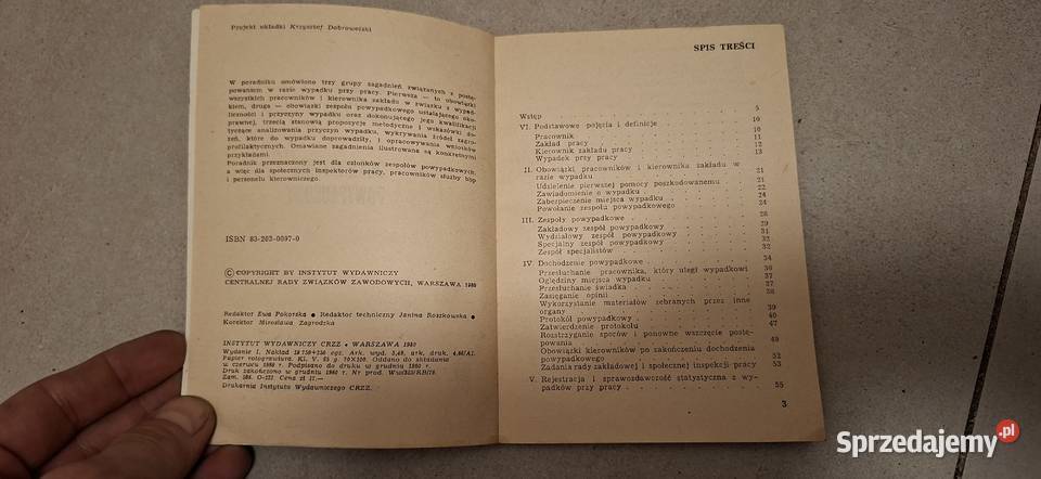 Pierwsze wydanie z 1981 Dochodzenie powypadkowe Łęczyca