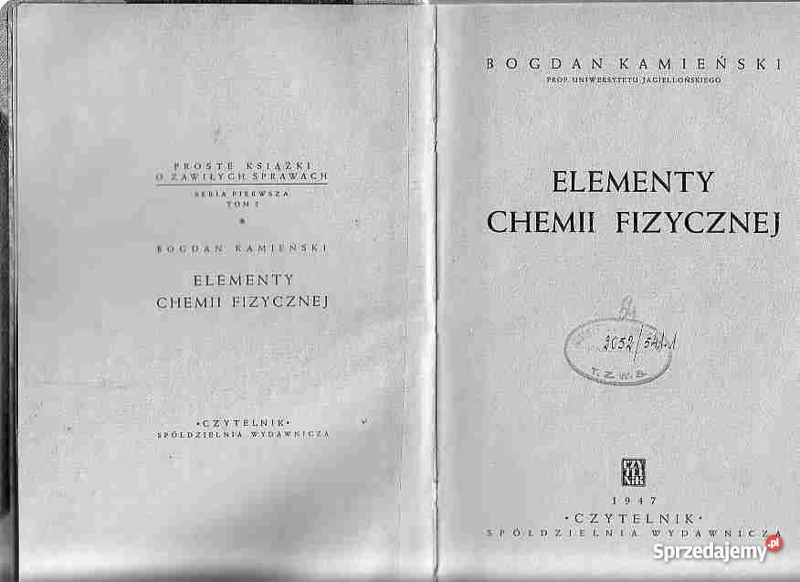 2039 ELEMENTY CHEMII FIZYCZNEJ BOGDAN KAMIEŃSKI Czyrna sprzedam