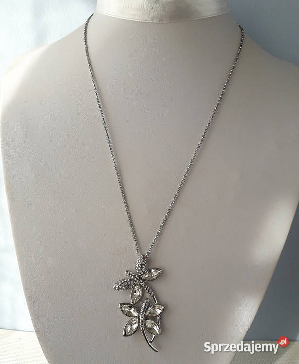 Posrebrzany naszyjnik z zawieszką ważki Łódź sprzedam