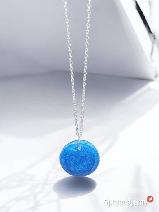 Naszyjnik z żywicy Niebieski kwiat Sanok sprzedam