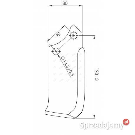 Nożyk Maschio 80x10 PRAWY M74100435 wzmocniony Sieradz