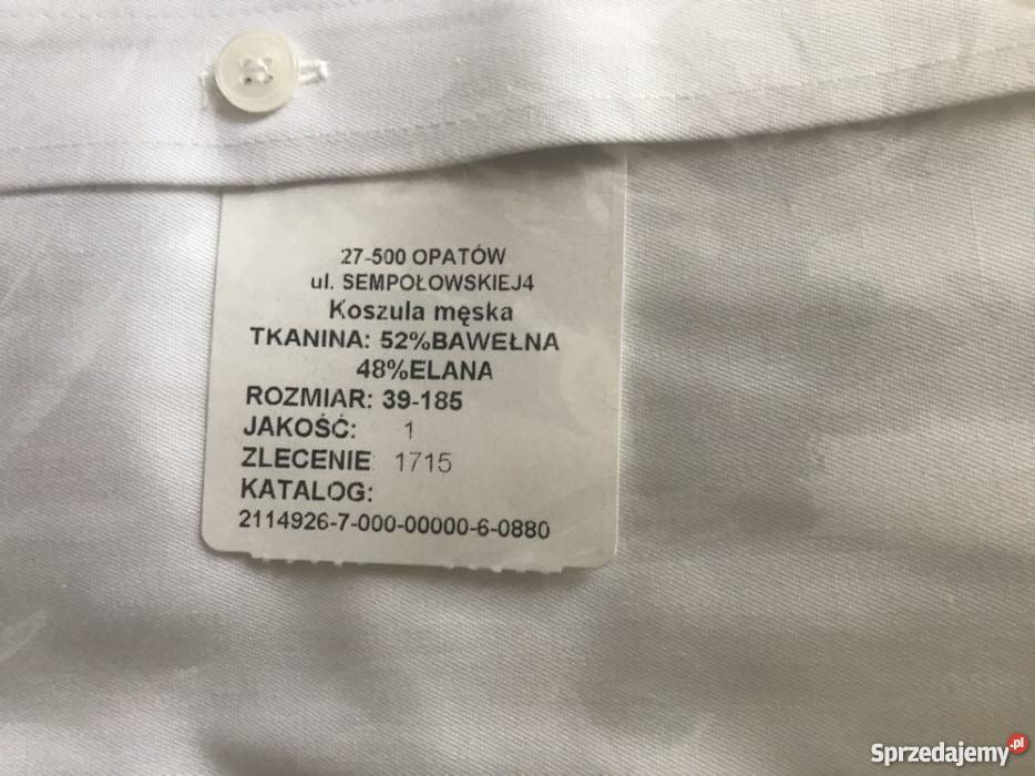 Koszula z pagonami krótki rękaw biała Wólczanka Jaworzno Koszula z pagonami krótki rękaw biała Wólczanka Jaworzno