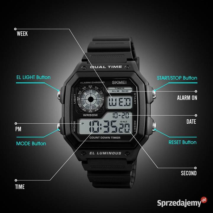 Zegarek męski elektroniczny Skmei sportowy Gorzów Wielkopolski