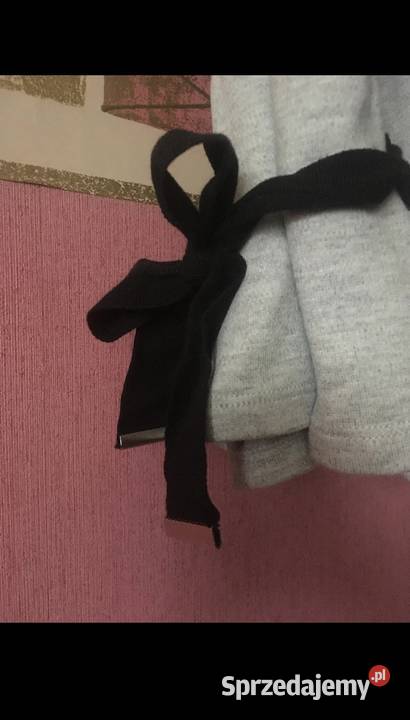 STRADIVARIUS nowa bluza Z wiskozy Szersze rękawy szary/srebrny