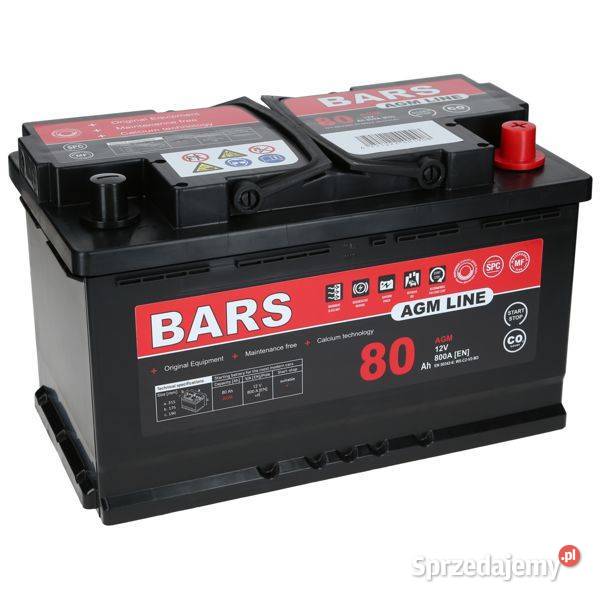 Akumulator Bars AGM LINE 12V 80Ah 800A L4 P Jelcz-Laskowice