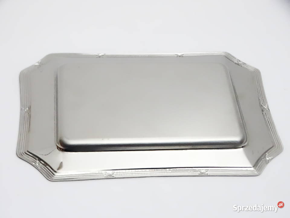 Taca metalowa z ozdobnym rantem stal nierdzewna Biłgoraj