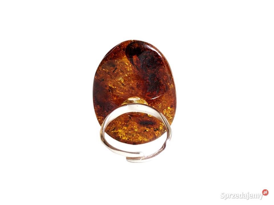 7562 Bursztynowy KoniakowoZłoty Kaboszon Pierścionki opolskie Kędzierzyn-Koźle sprzedam