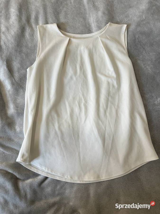 Włoska bluzka koszulka bez rękawów kremowa Jasło