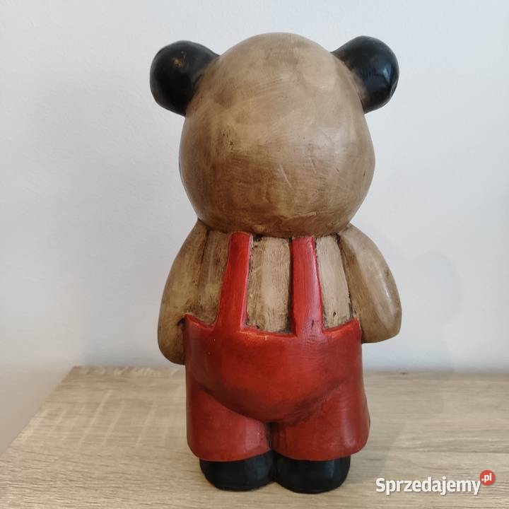 Dwie stare drewniane figurki Para misiów Wola Łużańska