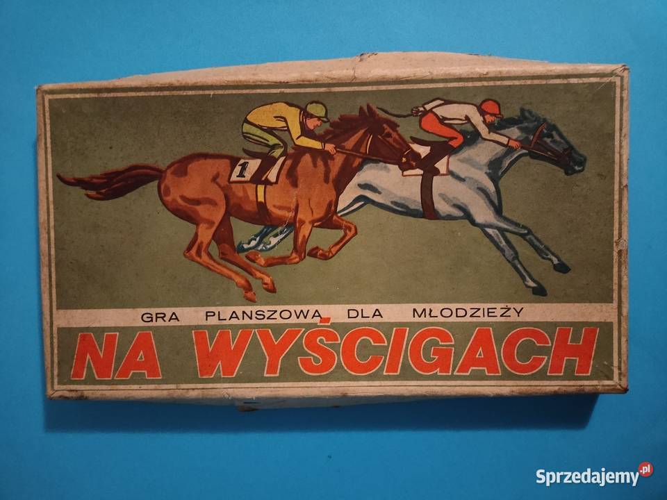 Stara gra planszowa z epoki PRL Na Wyścigach Kościan