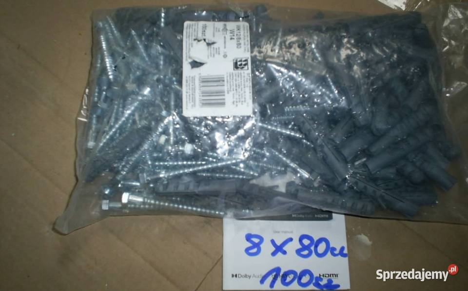 Wkręty Kołki rozporowe 8x80 100 sztuk sprzedam