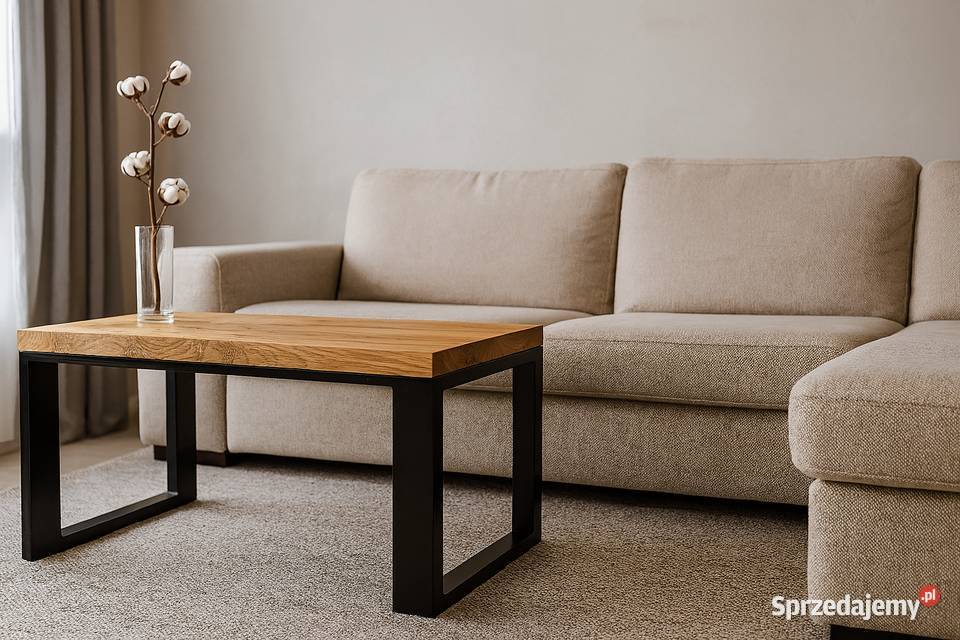 Stolik Kawowy Dębowy LOFT Ława 100 Lite Drewno 50cm Warszawa