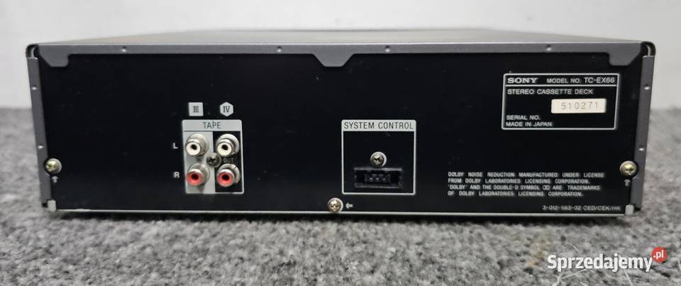 magnetofon kasetowy deck SONY TCEX66 SPRAWNY