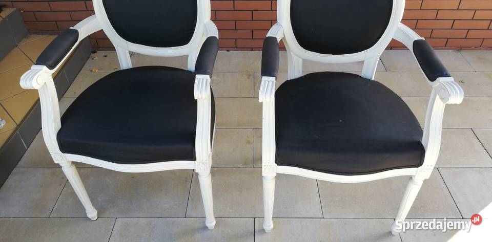 Fotele medalion czarne glamour stylowe krzesła Garwolin