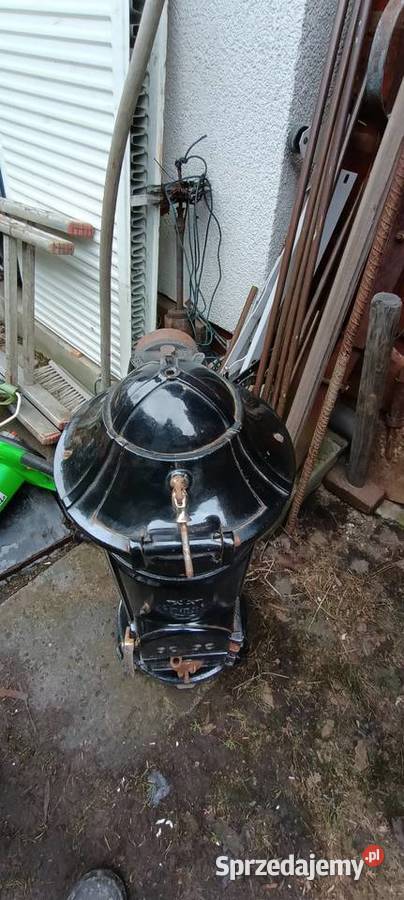 Stary piecyk koza emalia żeliwo Nysa