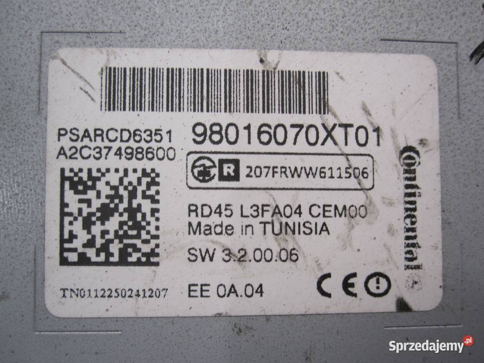 CITROEN C3 II 14 HDI 12r radio CD 98016070XT Kielce sprzedam