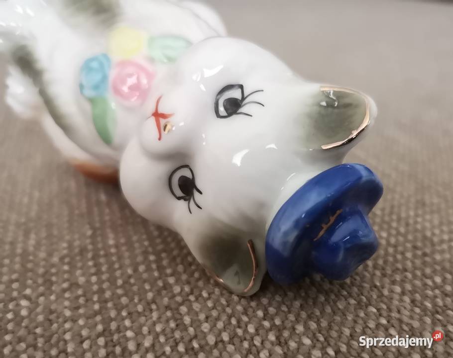Porcelanowy kotek w kapeluszu Katowice sprzedam