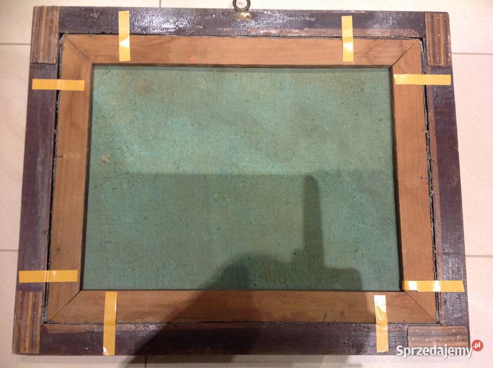 Stary Obraz Olejny w Drewnianej Zdobionej Ramie Nowa Sól