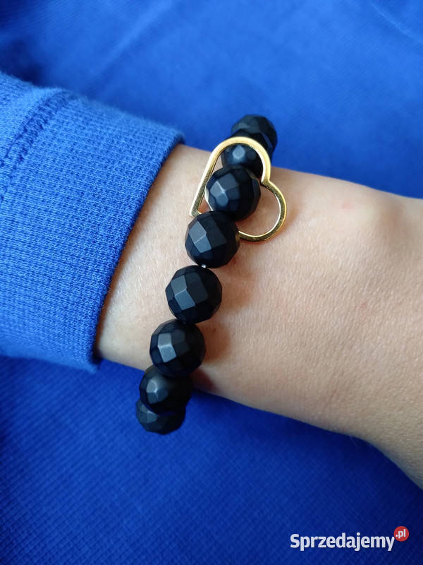 Bransoletka z Onyksu czarnego fasetowanego Kielce