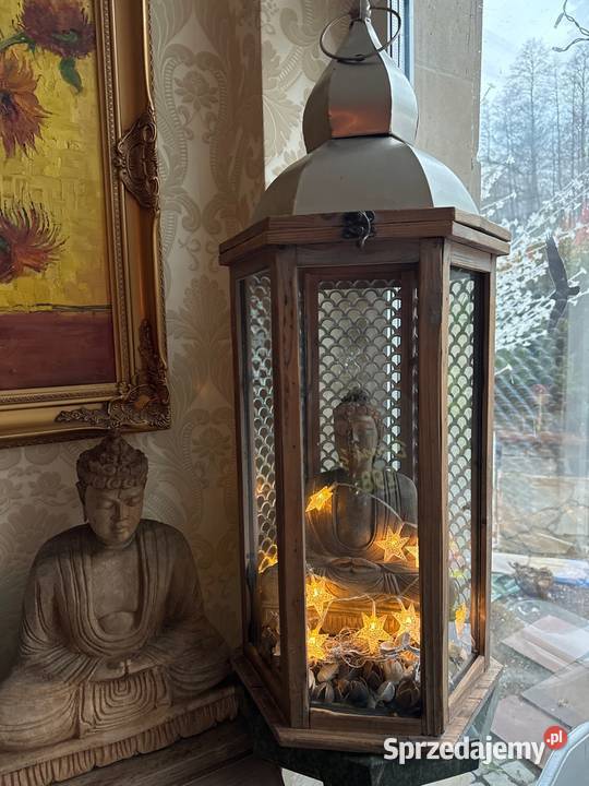 Lampion latarnia świecznik metaloplastyka drewno Bystrzyca Kłodzka sprzedam