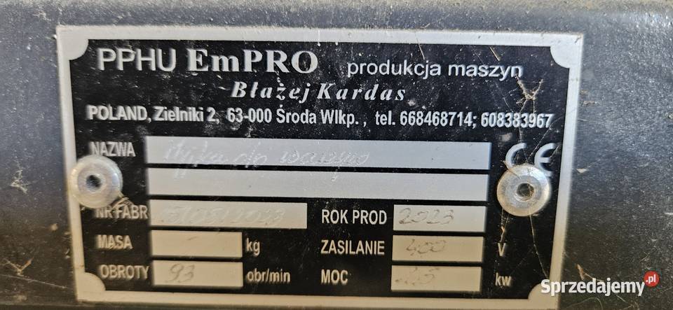 Myjka płuczka do warzyw Pozostałe Miechów