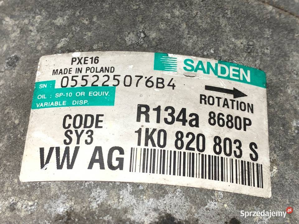 SPRĘŻARKA KLIMATYZACJI VW TOURAN 1K0820803S 19 osobowe podkarpackie