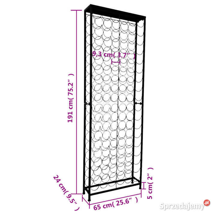 Metalowy stojak na 108 butelek wina