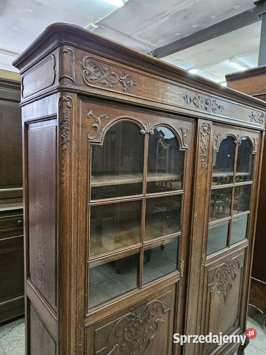 Stara dębowa biblioteczka Ludwikowska Francja