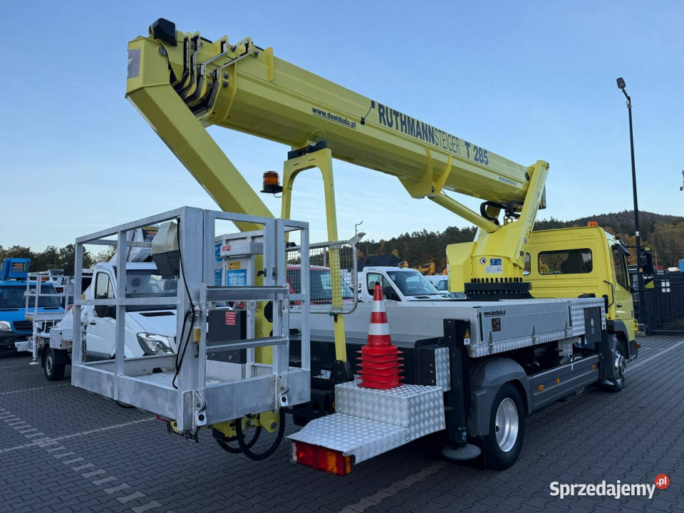 Mercedes Atego Ruthmann T 285 wysokość 285m bok diesel Widełki
