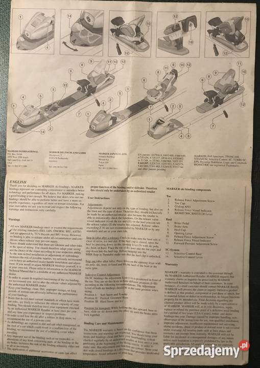 Wiązania narciarskie Marker M81 EPS Dęblin