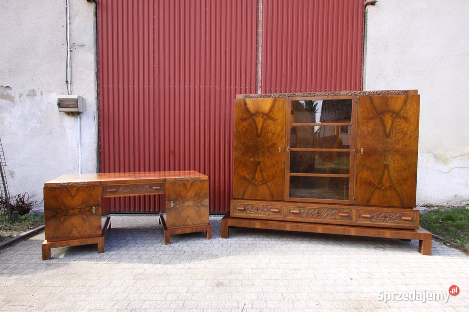 HIT Komplet gabinetowy ART DECO 1930 r orzech Meble sprzedam