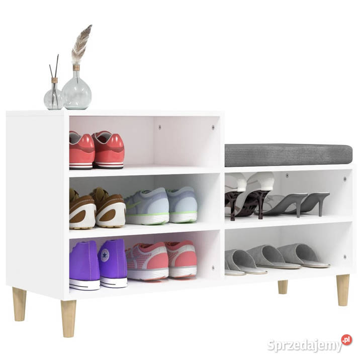 Półka na buty biała 102x36x60 materiał