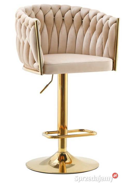 Obrotowy Hoker Tapicerowany RosaB Beżowy Wysyłka Krzesła wielkopolskie Tarchały Małe sprzedam