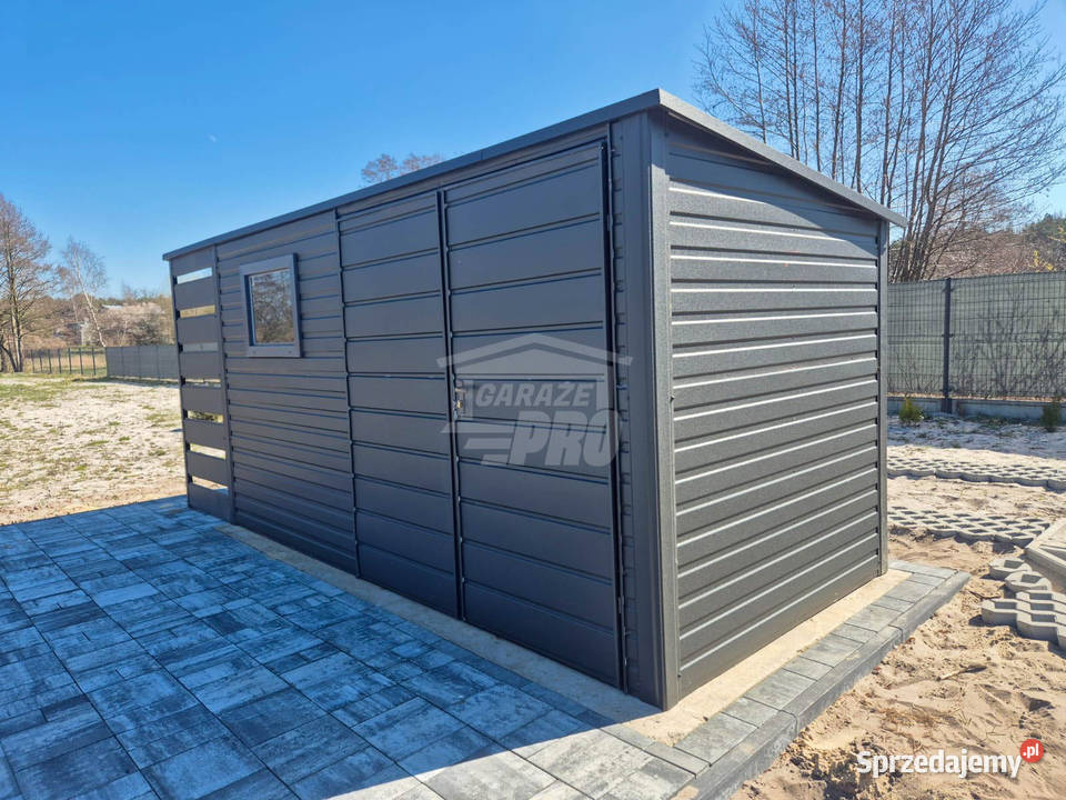 Schowek Domek Ogrodowy 4x2m wiata 1m brama 2x Sopot
