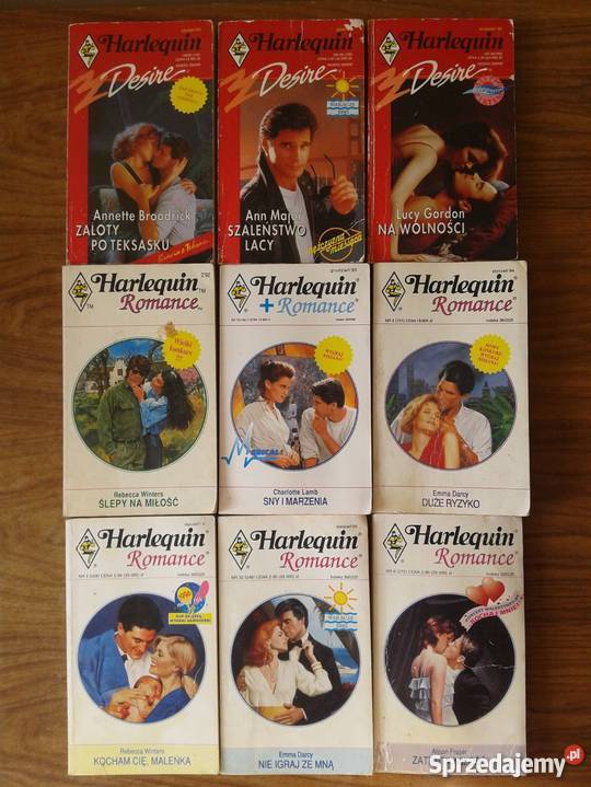 Romanse Harlequin 9 sztuk Proza i poezja Kraków sprzedam