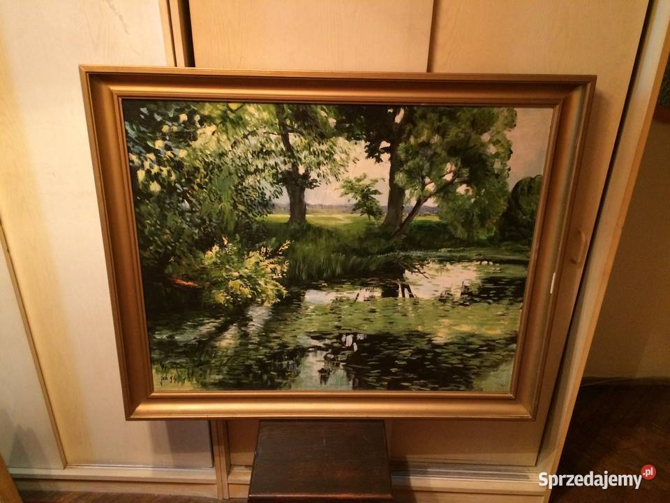 Pejzaż obraz olejny sygnowany Warszawa