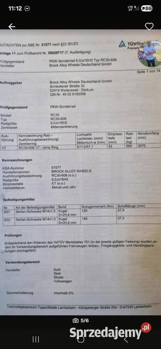 Felgi aluminiowe 5x112 16 małopolskie Brunary
