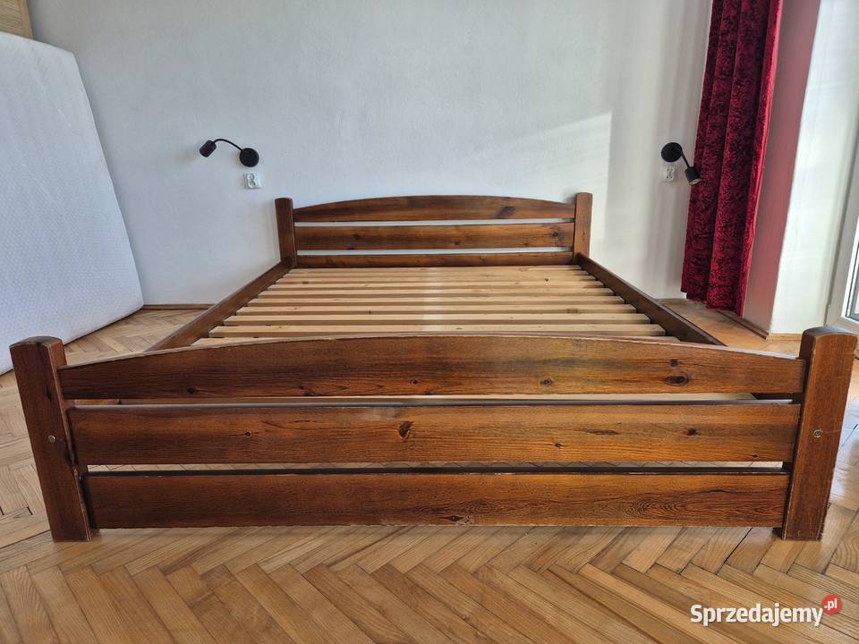 Łóżko drewniane 160x200 rama łóżka ze stelażem 64cm Tarnów