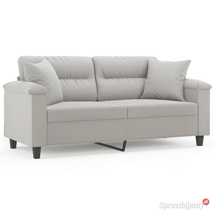 2osobowa sofa z poduszkami jasnoszara 140 Warszawa sprzedam