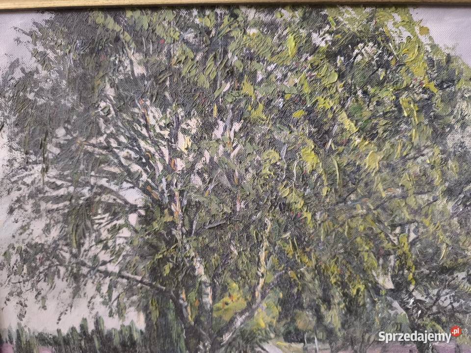 Piękny obraz olejny płótno sygnowany Rudi Łódź
