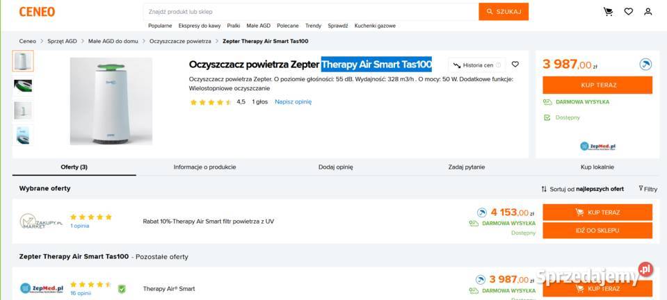 Oczyszczacz powietrza Zepter Therapy Air Smart podlaskie Białystok