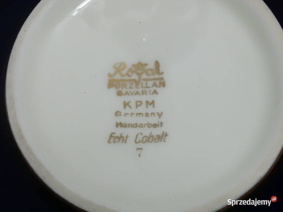 Duża Wazon Porcelanowa KPM Bavaria Echt Cobalt Biłgoraj