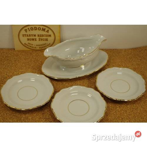 Porcelana Wałbrzych sosjerka i 3 spodki ze