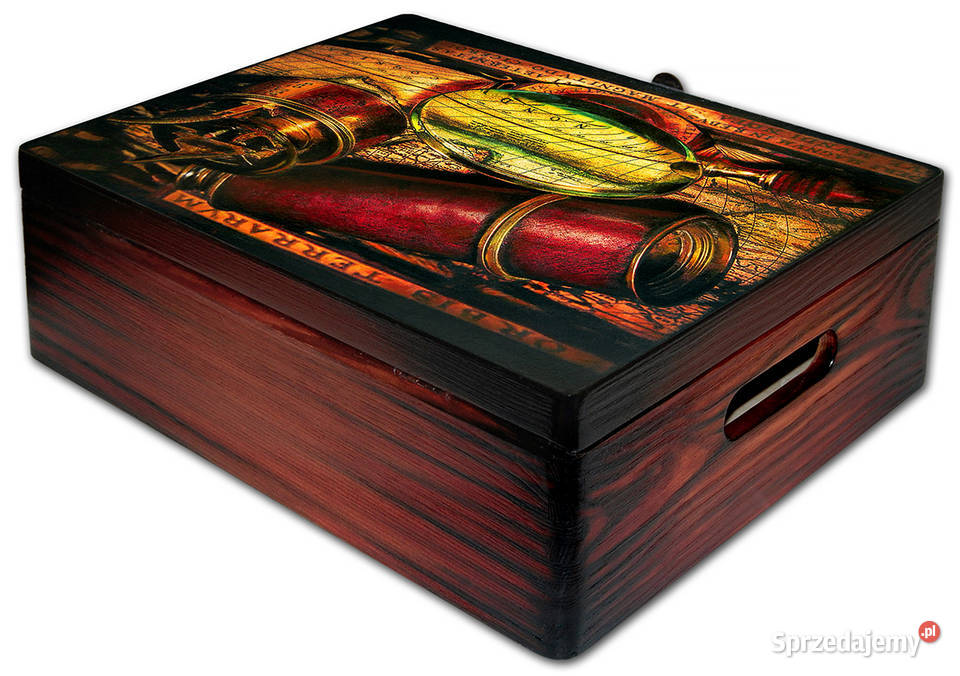 DUŻA SKRZYNIA PODRÓŻNIKA drewniany kufer 40x30 Bydgoszcz